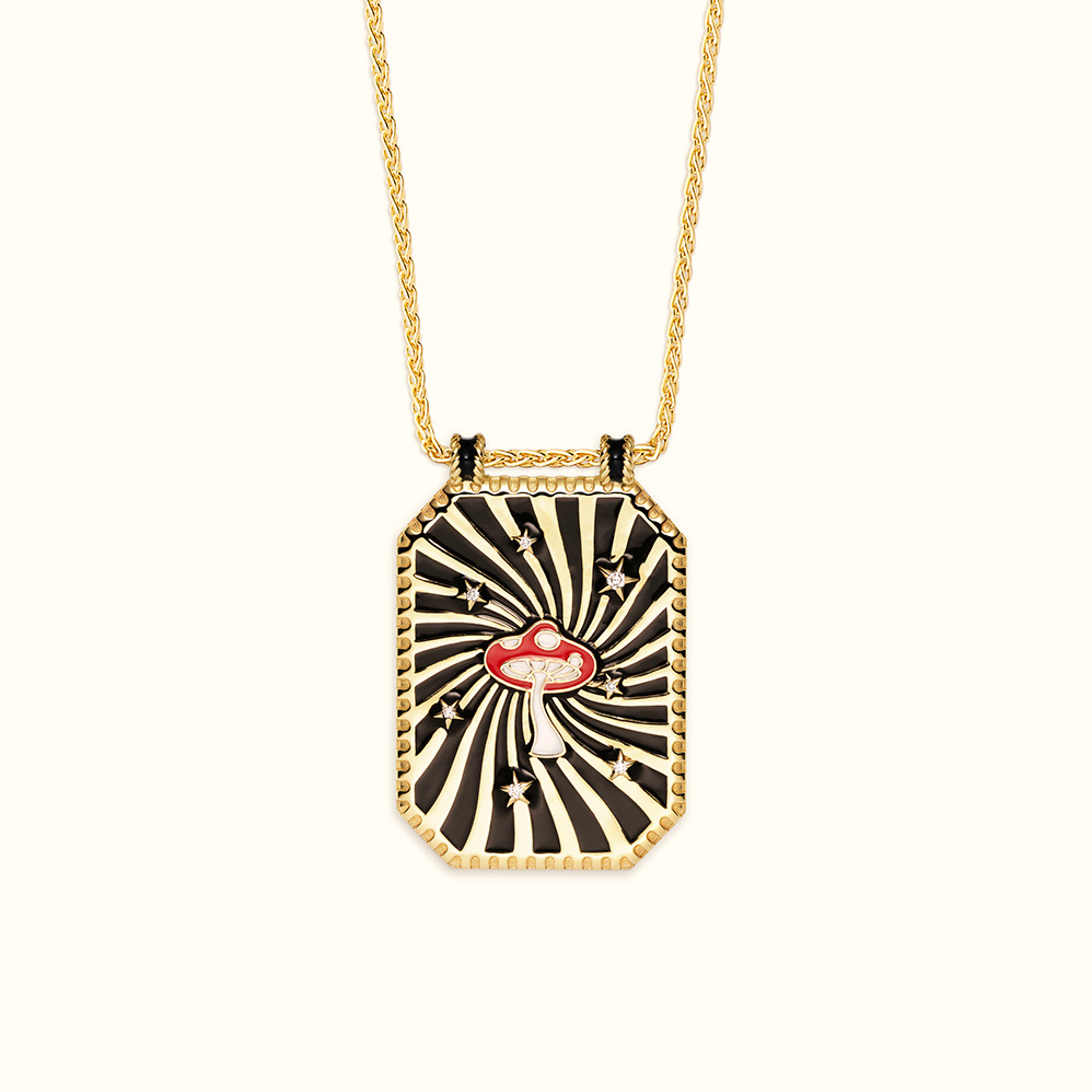Vintage 18K Gold Plated Stainless Steel Tarot Necklace Festival Casual Jewelry Gift 216045237558