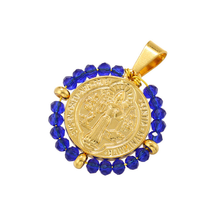 Chic Customizable Relief Portrait Pendant with Colorful Bead Handmade DIY Jewelry Accessories
