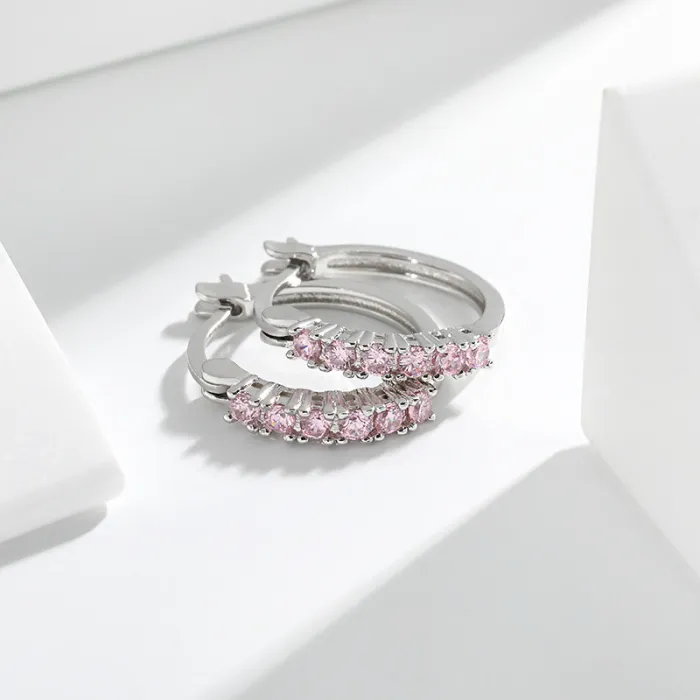 Dainty Elegant Gemstones Hoop Earring for Women Stylish Trendy Party Festival Casual Jewelry Gift
