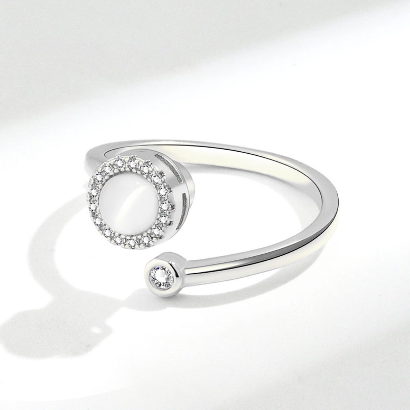 Cat's Eye Stone Rotating Open Ring Female Jewelry Luxury Retro Style T Hundred with Index Finger Ring Hand Jewelry