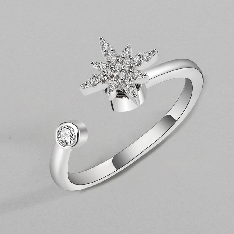 Bohemia Zircon Crystal Star Ring Women Girls Wedding Charm Jewelry Gifts
