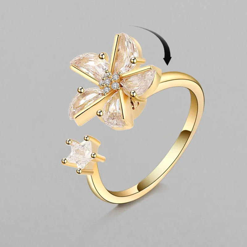 Adjustable Rings for Women Knuckle Opening Health Anxiety Ring Fidget Spinner Windmill Ring