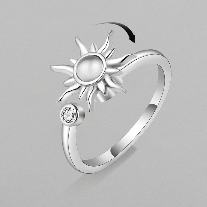 Sun Rings For Women Anti Stress Anxiety Fidget Sunflower Sun Star Ring Party Aesthetic Jewelry