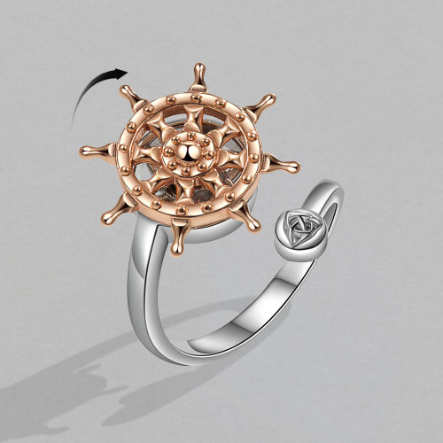 New Rotating Ring Women's Original Astrolabe Paul Seafarer Rudder Direction Rotating Decompression Ring