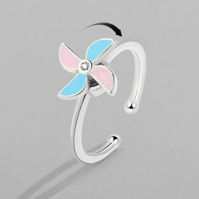 Adjusting Pressure Anti Stress Adjustable Rings for Women Knuckle Opening Anxiety Ring Fidget Spinner Windmill Jewelry