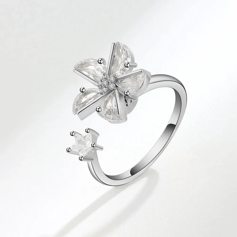Adjustable Rings for Women Knuckle Opening Health Anxiety Ring Fidget Spinner Windmill Ring