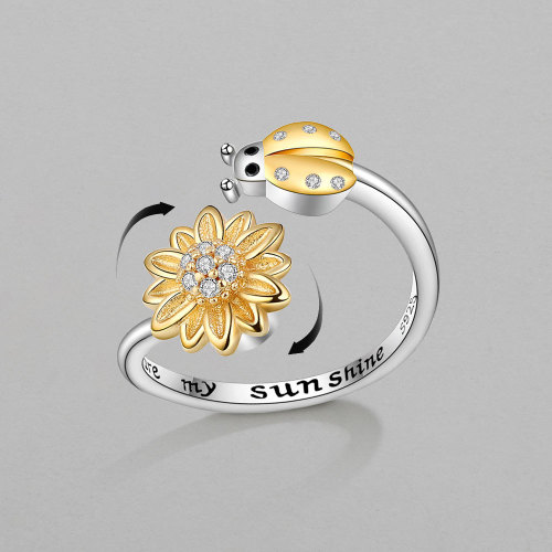 New Open Ring Trendy Cute Silver Plated Smooth Animal Jewelry for Girl Christmas Present
