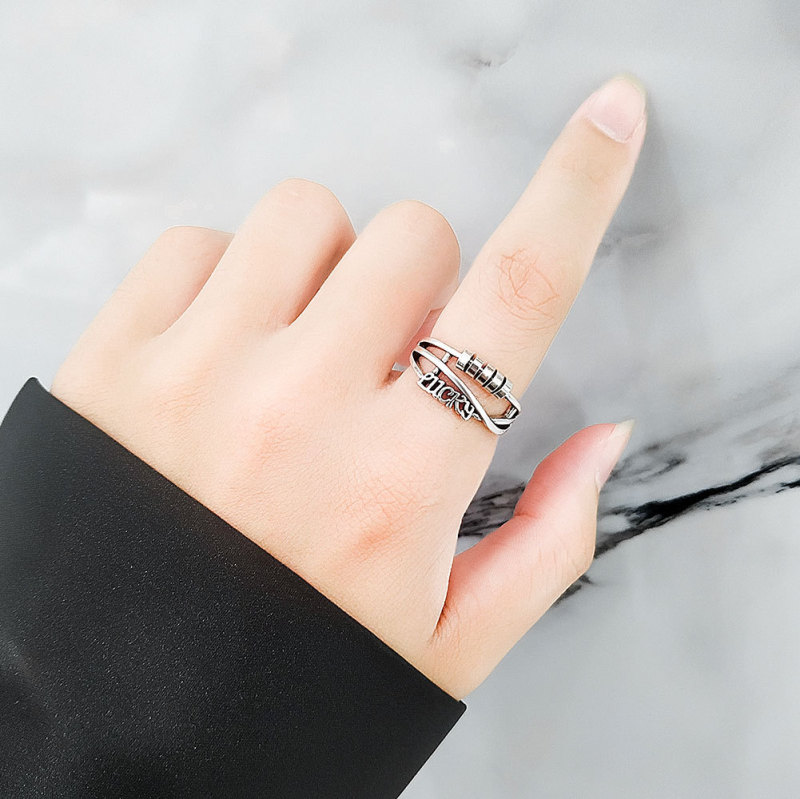 New Beads Anxiety Rings Stress Relief Fidget Rings For Women Men INS Simple Style Fashion Jewelry Gifts