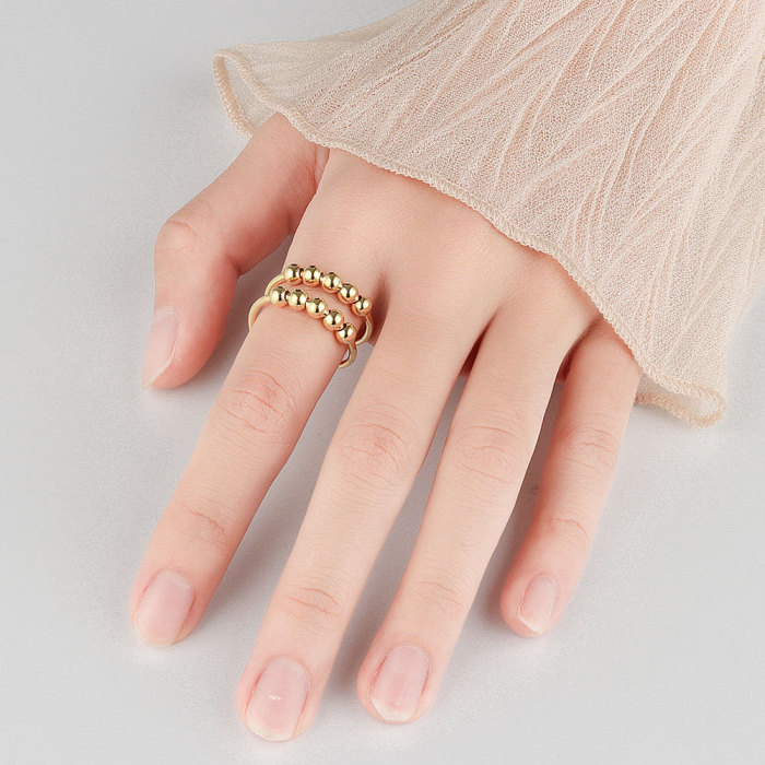 2023  Summer Women Fashion Bead Ring Elegant  Sparkling Finger Ring Party Jewelry Accessories