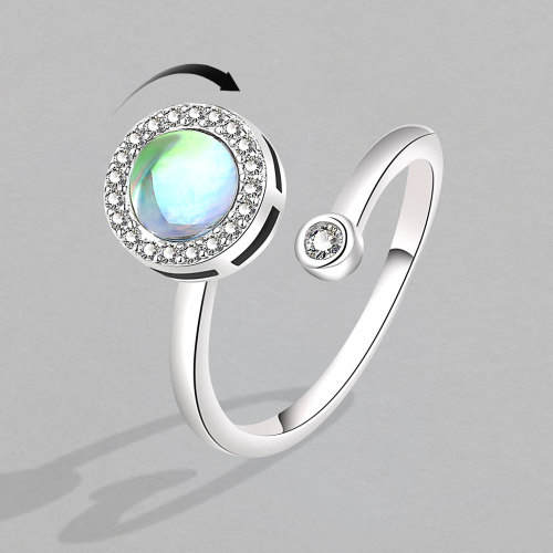 Vintage Spinner Rings for Women Stackable Finger Ring Anti Stress Engagement Jewelry Rotate Gifts