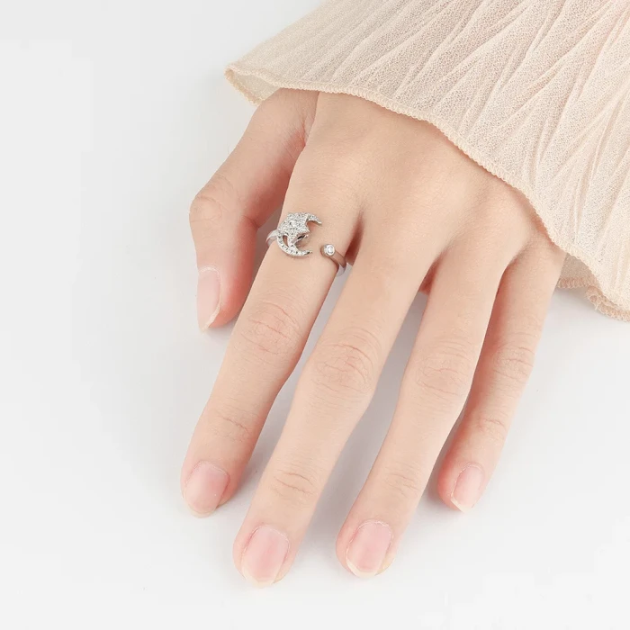 Fashion Zircon Stainless Steel Rings For Women Eternity Promise Finger Ring Jewelry