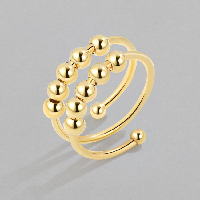 2023 Summer Women Fashion Bead Ring Elegant Sparkling Finger Ring Party Jewelry Accessories