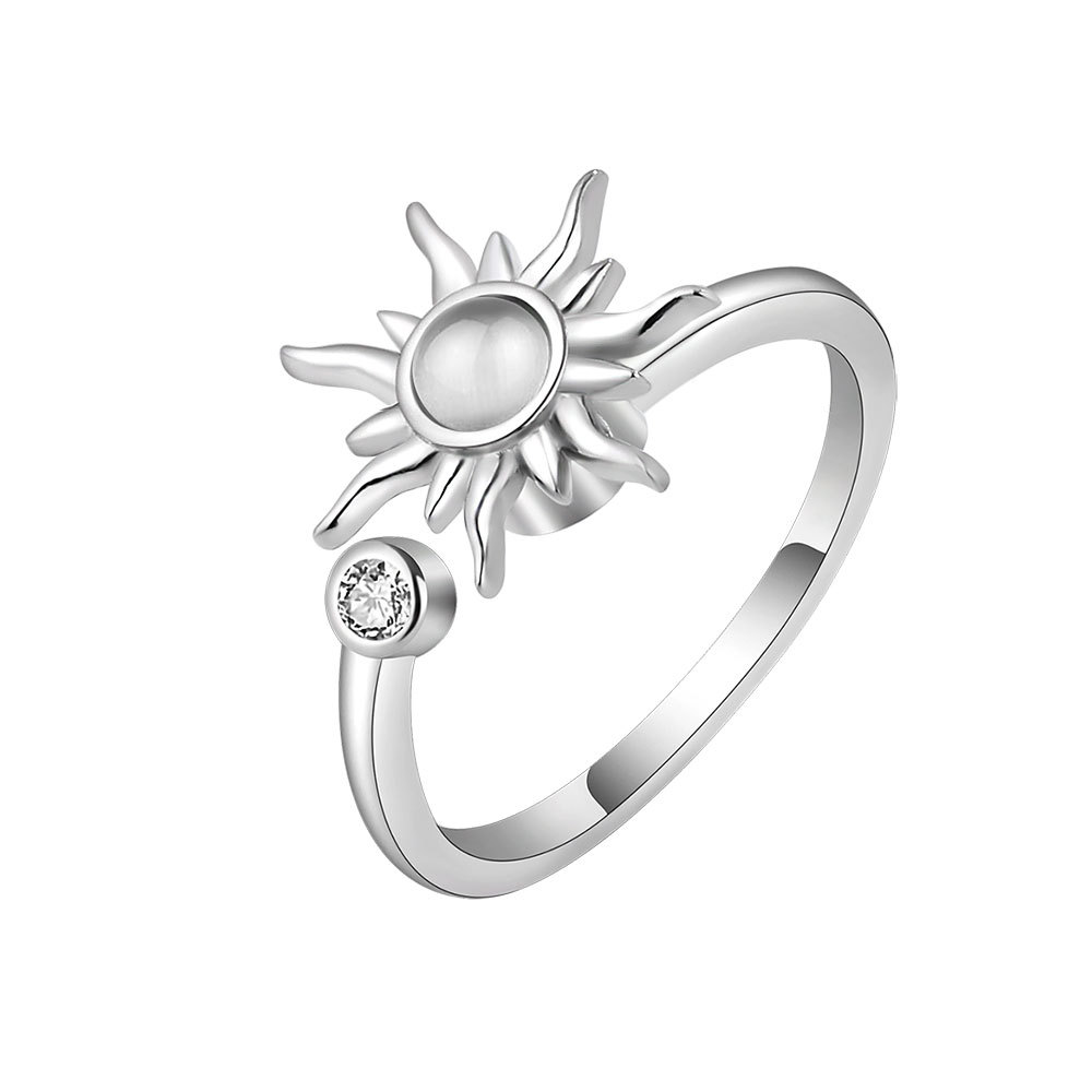 Sun Rings For Women Anti Stress Anxiety Fidget Sunflower Sun Star Ring Party Aesthetic Jewelry 216045204102