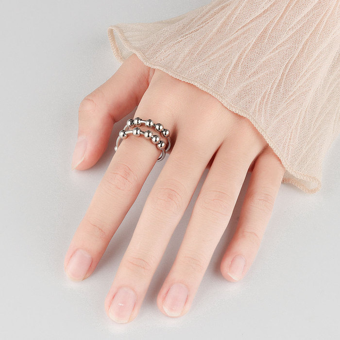 2023  Summer Women Fashion Bead Ring Elegant  Sparkling Finger Ring Party Jewelry Accessories
