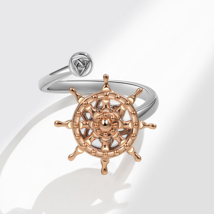 New Rotating Ring Women's Original Astrolabe Paul Seafarer Rudder Direction Rotating Decompression Ring