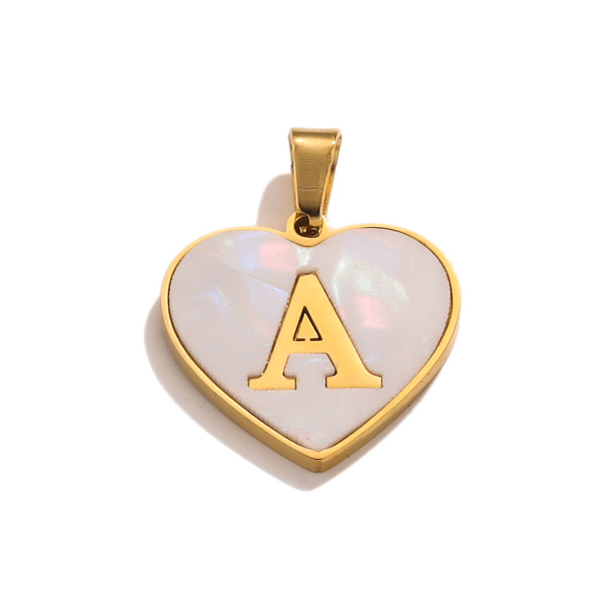 Stainless Steel Heart Pendant 26 Letter Pendant Diy Handmade Necklace Accessories 216045124767