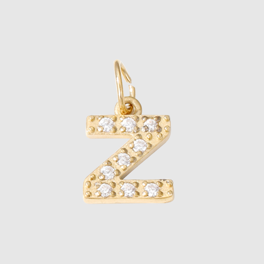 Stylish Chic Elegant 26 English Letter Pendant With Zircon 14K Gold Plated Pendant Diy Jewelry Accessories 216045154902