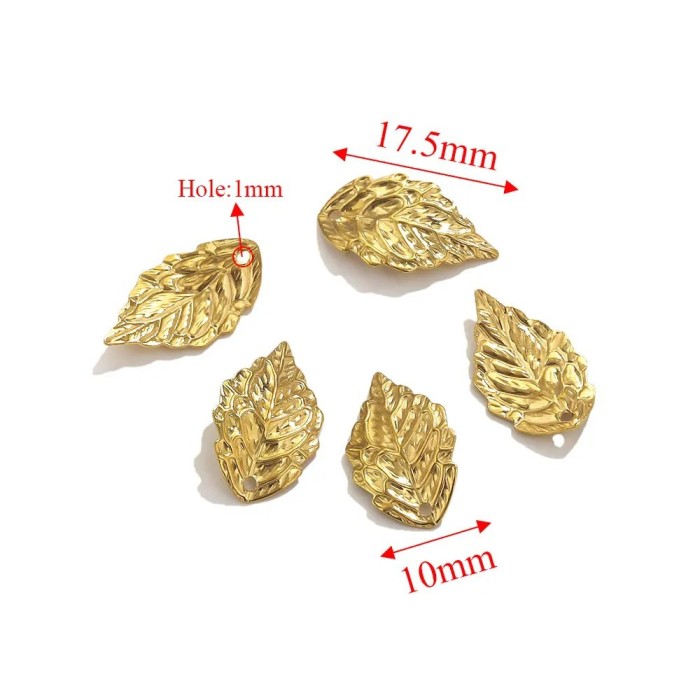 Stainless Steel Fittings Gold Leaves DIY Accessories Pendant Wholesale