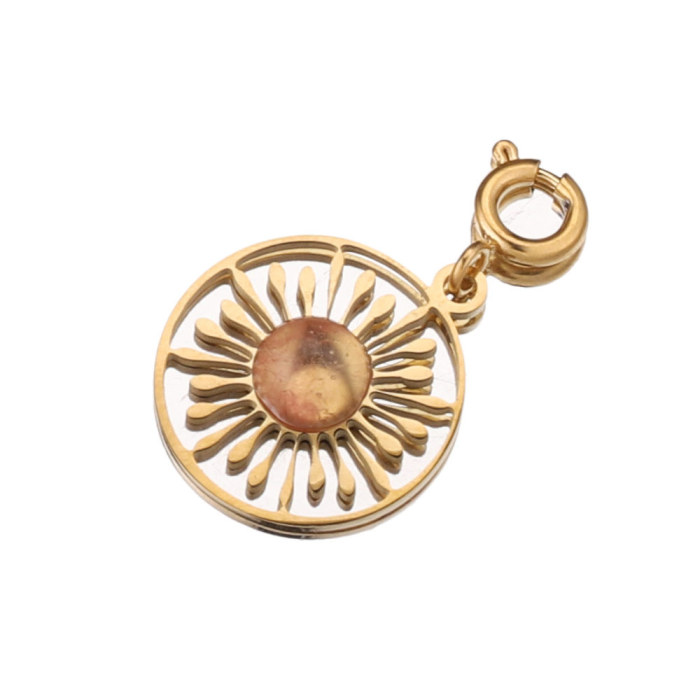 Stainless Steel Natural Stone Charm Pendant Accessories DIY Jewelry Women's Necklaces Supplies