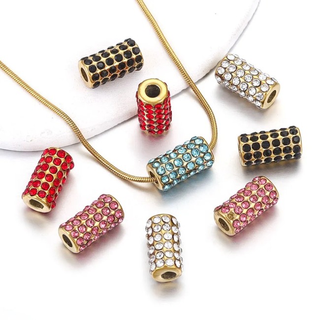 Full Drill Straight Hole Loose Bead Bracelet Beaded DIY Handmade Jewelry Accessories
