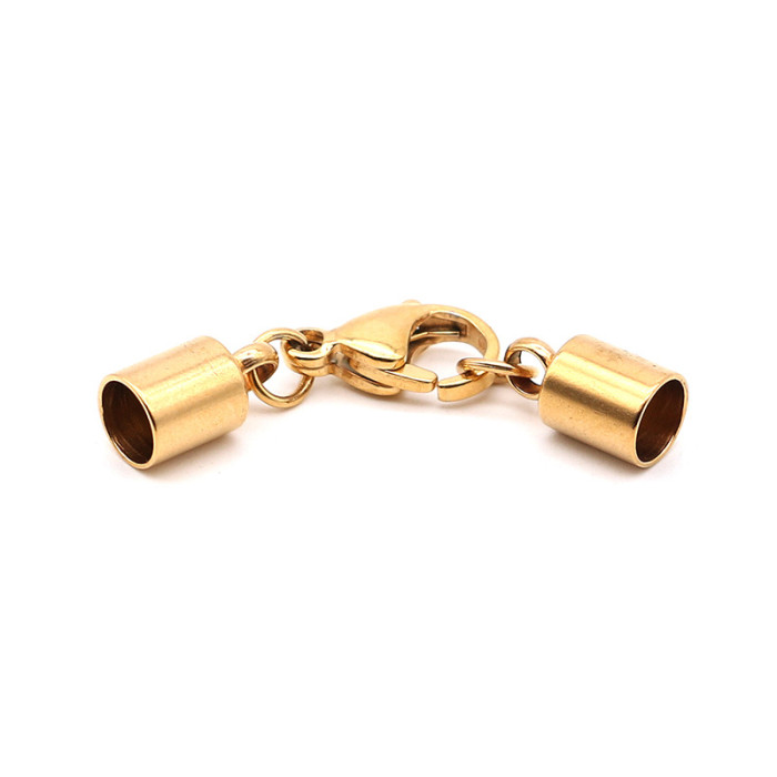 Stainless Steel End Lobster Claw Clasps Caps Extended Chain Jump Rings Jewelry Connector
