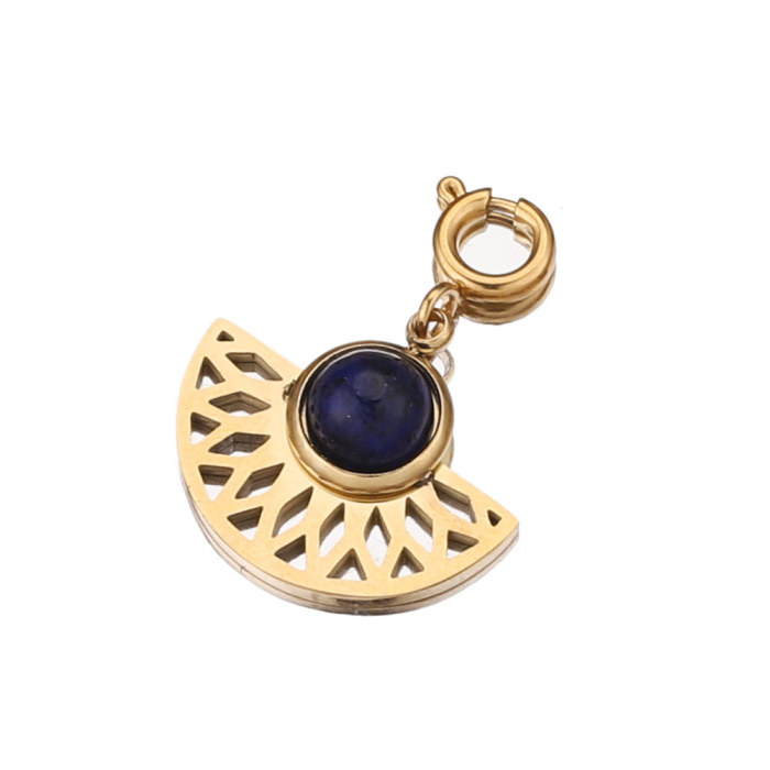 Stainless Steel Natural Stone Charm Pendant Accessories DIY Jewelry Women's Necklaces Supplies