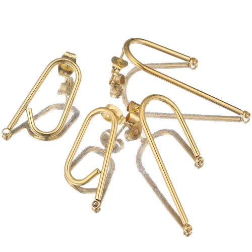 U Shaped Earrings Stainless Steel DIY Handmade Stud Earring Accessory