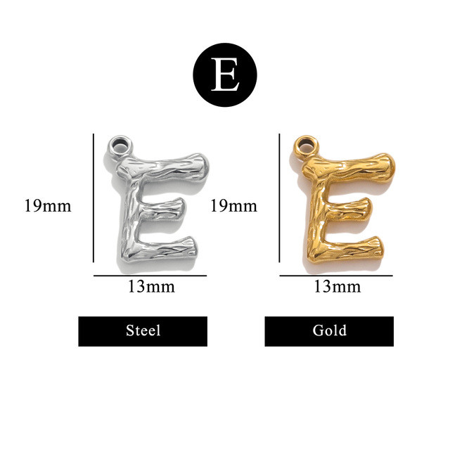 Stainless Steel 26 Letters Charms Pendants a to Z Alphabet Name Necklace Findings for DIY Jewelry Handmade Accessories