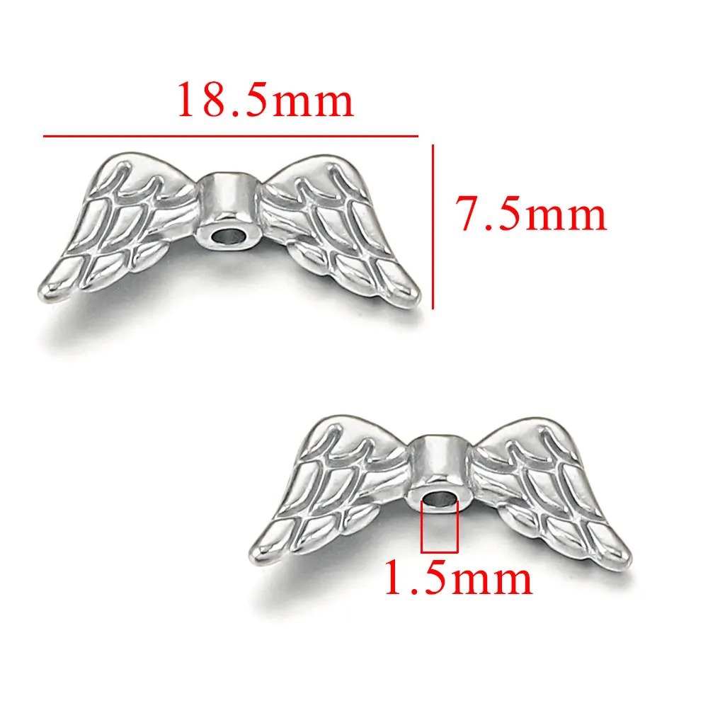 Vintage Stainless Steel Vacuum Gold Plated Wing Piercing Accessories Diy Bead Bracelet Necklace Handmade 216045144201