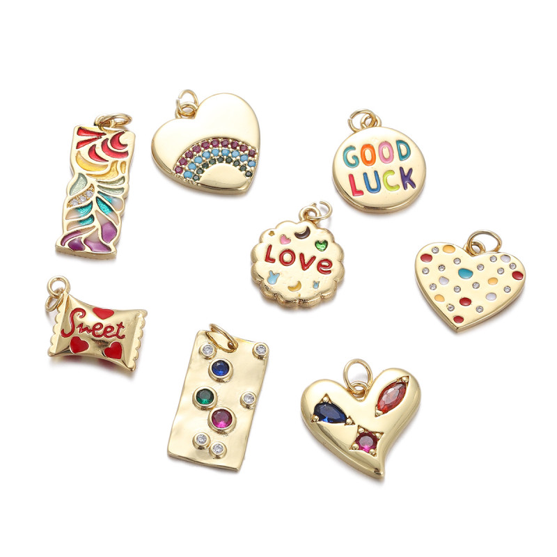 Stylish Chic Customizable Hypoallergenic Colorful Zircon Heart Pendant Not Fade Necklace Accessories