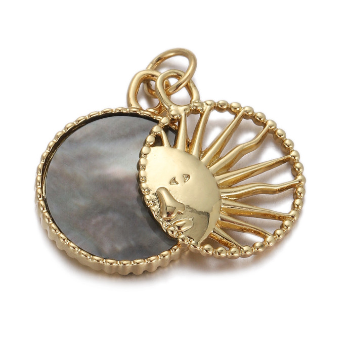 Stylish Chic Customizable Hypoallergenic Moon Star Flower Pendant Drip Oil Bracelet Necklace Earrings DIY Accessories