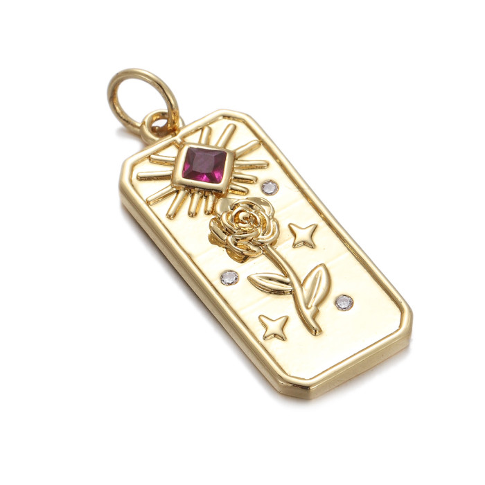 Stylish Chic Customizable Hypoallergenic Rose Planet Key Guitar Zircon Pendant Not Fade Pendant Handmade DIY Jewelry Accessories