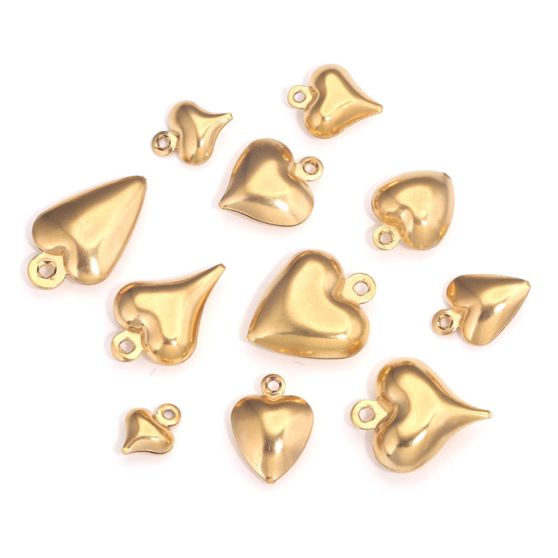 Stainless Steel Hollow Heart Pendant Bracelet Necklace DIY Small Pendant Accessories Wholesale