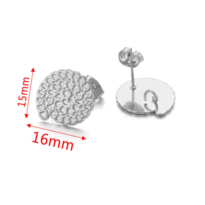 Stainless Steel Braided Thread Earrings Titanium Steel DIY Round Gold-plated Ear Accessories