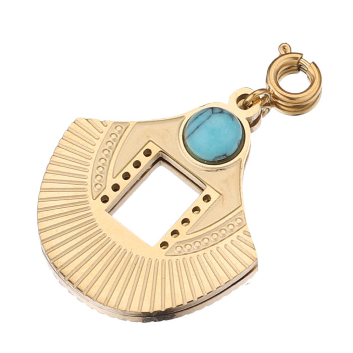 Stainless Steel Natural Stone Charm Pendant Accessories DIY Jewelry Women's Necklaces Supplies