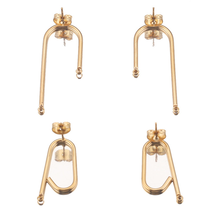U Shaped Earrings Stainless Steel DIY Handmade Stud Earring Accessory
