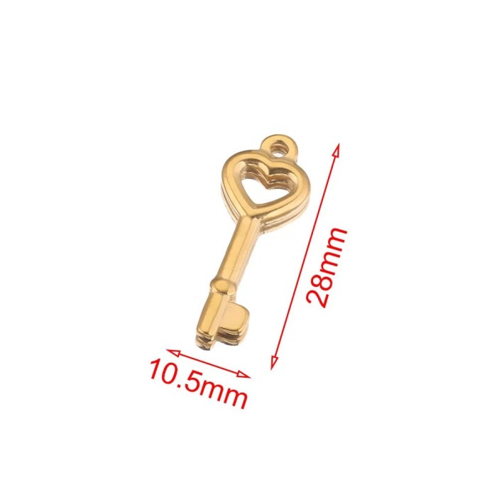 Stainless Steel Gold Color Key Lock Charms Couple Pendants DIY Lovers Necklace Accessories Hip Hop Bracelet Jewelry M...