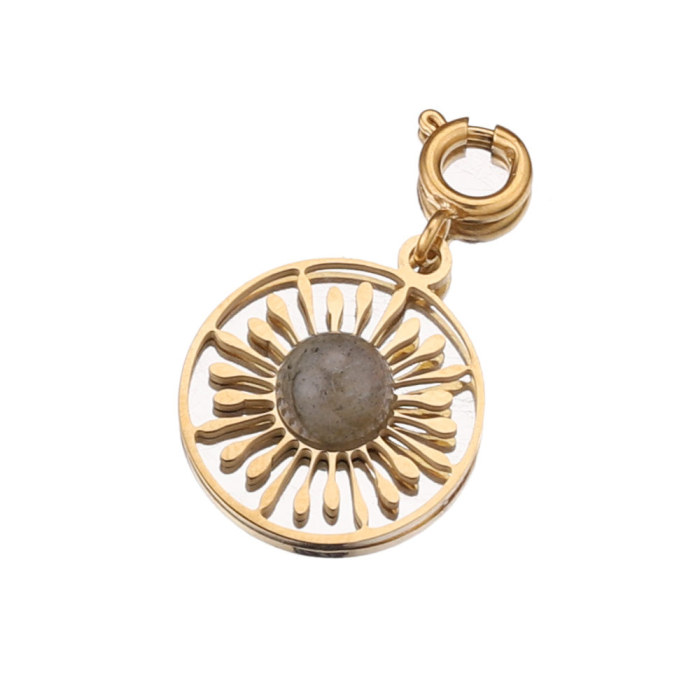 Stainless Steel Natural Stone Charm Pendant Accessories DIY Jewelry Women's Necklaces Supplies