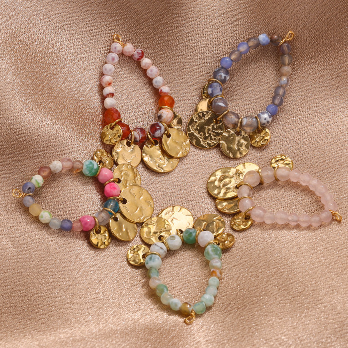 Hot Sale Stainless Steel Bohemian Hand-woven Drop Pendant DIY Earrings Jewelry