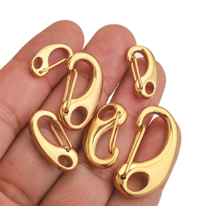 Stainless Steel 316L Shrimp Buckle DIY Jewelry Leather Rope Necklace Lobster Buckle on Bracelet