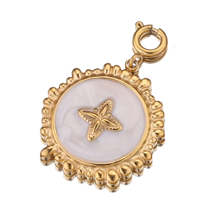 Stainless Steel Natural Stone Charm Pendant Accessories DIY Jewelry Women's Necklaces Supplies