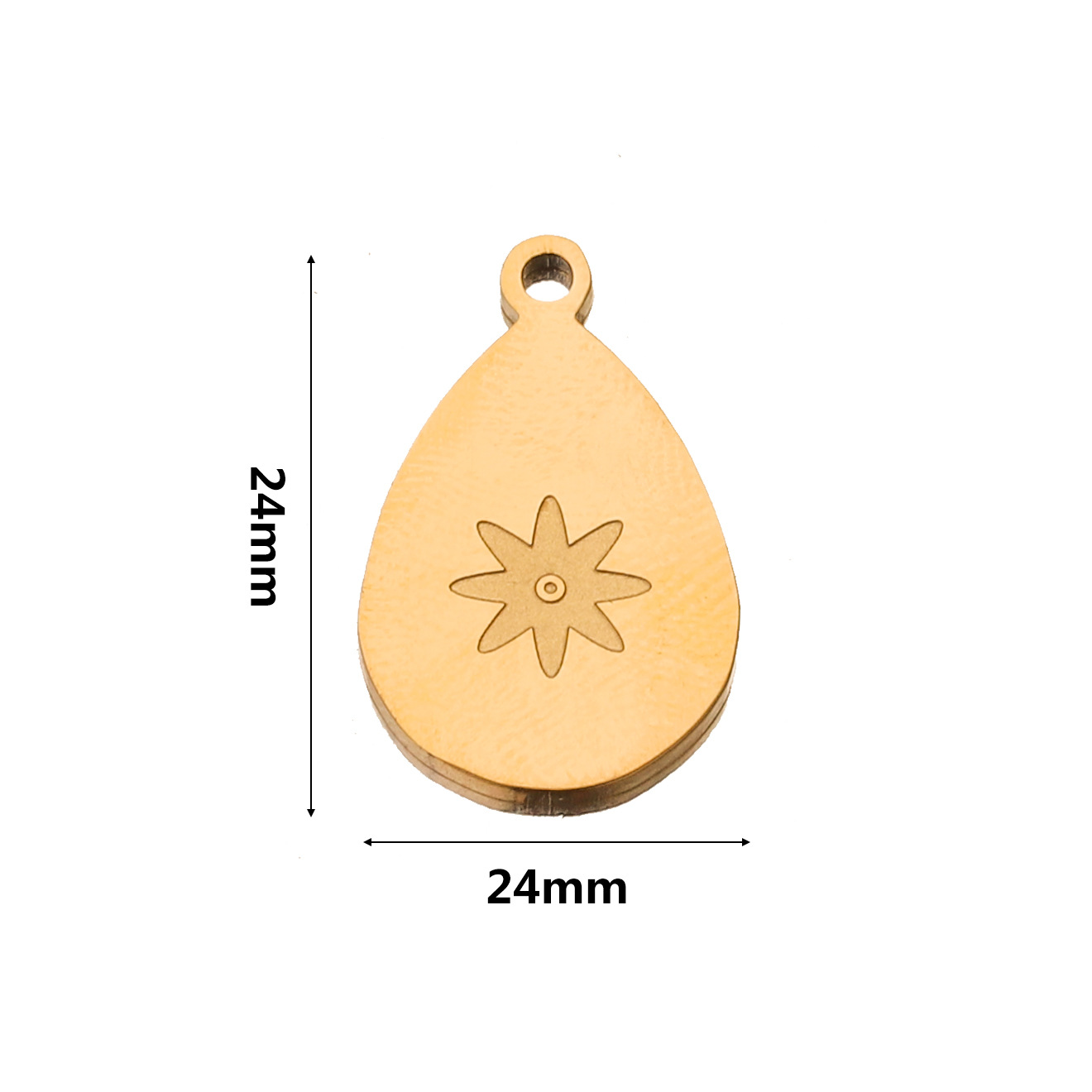 Bohemian Style Titanium Steel Water Drop Charm Pendant Gold Diy Connector Pendant Earrings Necklace 216045147768