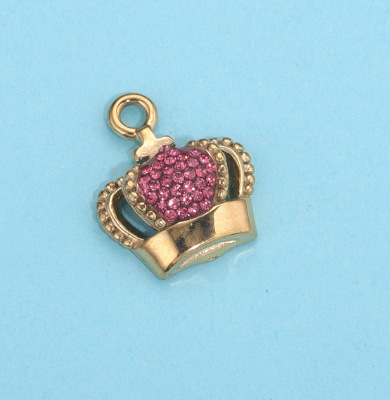 Stainless Steel Micro Inset Zircon Crown Pendant Diy Charm Jewelry Pendant Golden 18K Gold Necklace Accessory 216045138174