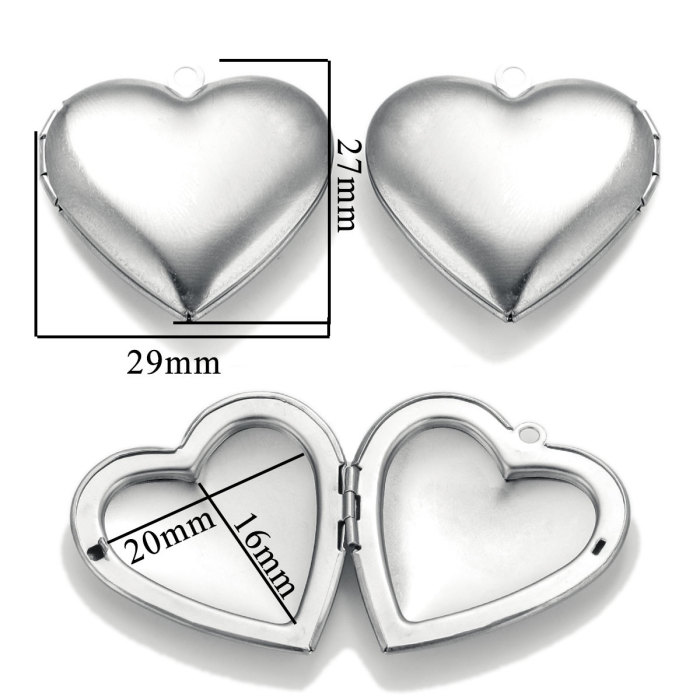 Stainless Steel Love Box Pendant Retro Relief Pattern Pendant DIY Creative Necklace Jewelry Accessory