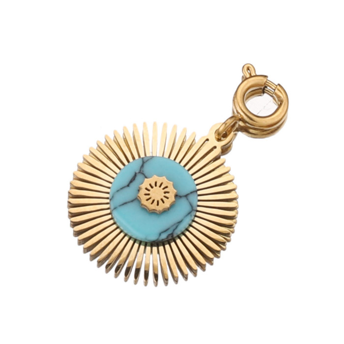 Stainless Steel Natural Stone Charm Pendant Accessories DIY Jewelry Women's Necklaces Supplies