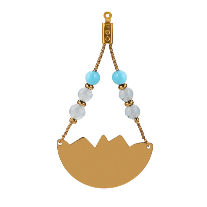 Stainless Steel Bohemian Triangle Lotus Earrings Pendant Accessories DIY Earrings Jewelry
