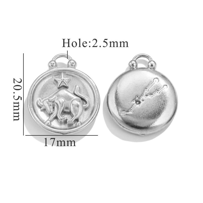18K Gold Plated Stainless Steel Minimalist 12 Constellations Series DIY Accessories Woman's Waterproof Bijoux Delicat...
