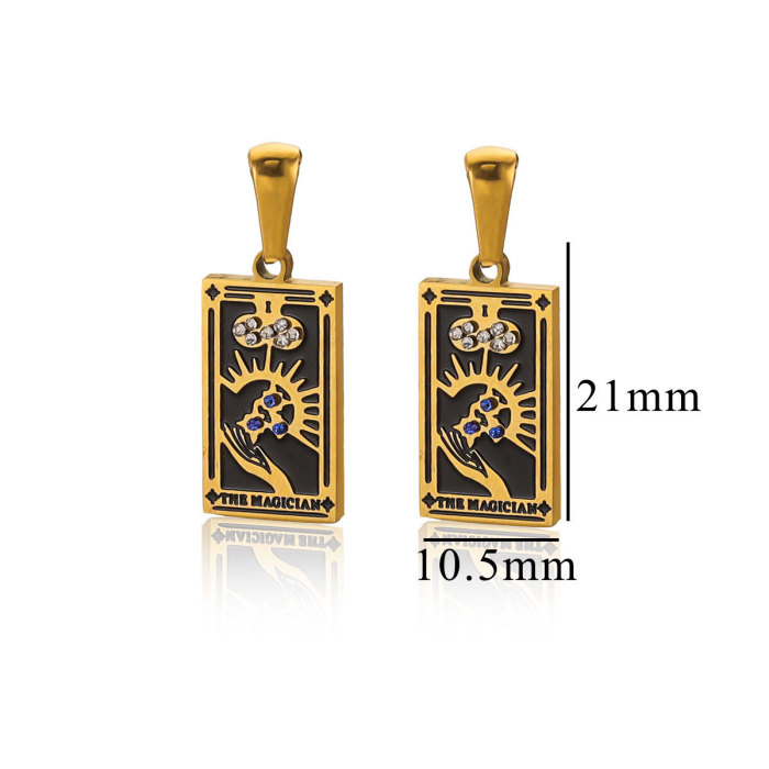 New Design Jewelry Gift Colorful Geometric Moon Sun Lover Stainless Steel Tarot Necklaces for Women
