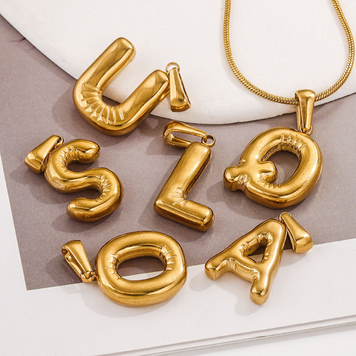Mini Bubble 26 Letter Pendant Tarnish Free Stainless Steel Charms 18K Gold Plated Keychain Accessories for Jewelry, N...