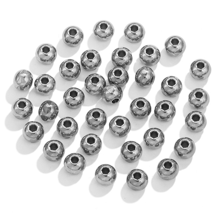 Stainless Steel Sanding Beads Handmade Bracelet Spacer Waterproof Bead Jewelry Accessories